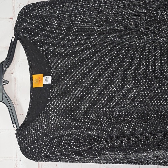 Ruby Red Black Tunic Silver Metallic Embellishments 3/4 Sleeve Womens Size 2x - Picture 3 of 15